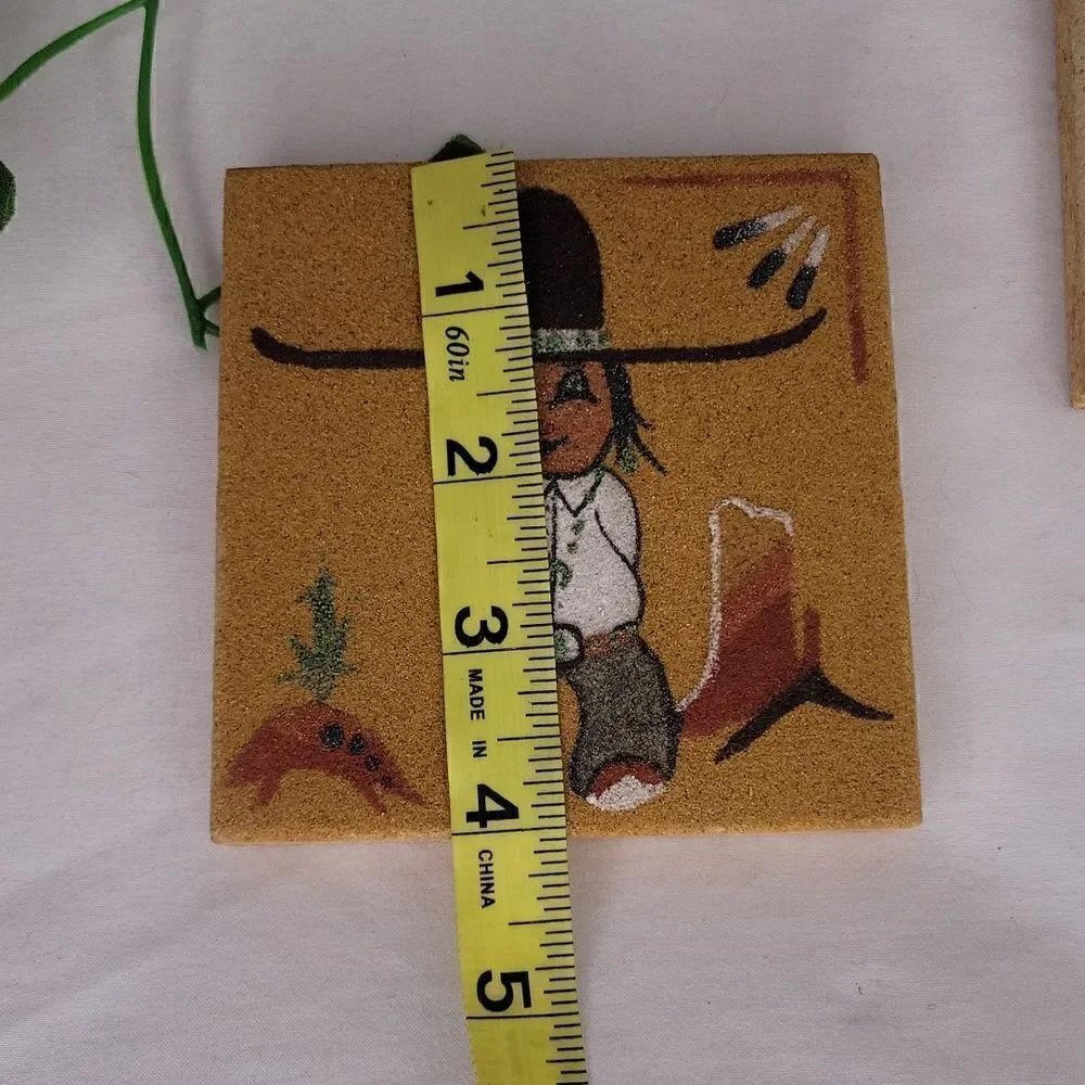 Native American. Sand Pottery. Coaster Set. Authentic. Like New - Picture 9 of 11